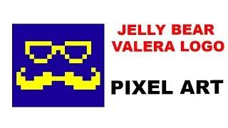 How to draw a logo poznavatelen. JELLY BEAR VALERA LOGO PIXEL ART