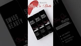 Swiss Beauty Stay on Matte Liquid lipsticks Shade : Brown syrup ,Almond pink, chic Nude #swissbeauty