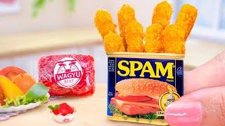 DIY  How To Cook Miniature SPAM Fries  Let's Cooking With " Mini Yummy " In Cute Miniature Kitchen