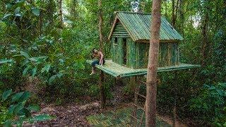 Build the Most Beautiful Jungle Bamboo House Villa by Ancient Skill