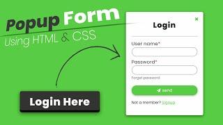 Popup Login Form Using HTML And CSS | WebKitCoding