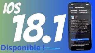 iOS 18.1 disponible !  Nouveautés iPhone, Apple Intelligence, Centre de contrôle...