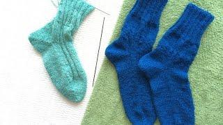 Вязание носки от мыска на двух спицах без шва / Knitting socks on two needles without seam