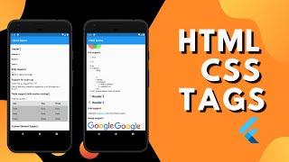 Flutter Render Your HTML, CSS Code Customize html tags | Flutter Tutorials