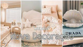 DECORANDO MEU QUARTO ESTILO PINTEREST, MINIMALISTA️| +organização +ideias +resultado