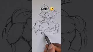 How to Draw Goku ultra instinct in 10sec,10min,10hrs #shorts