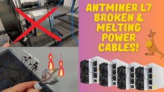 Broken Antminer L7 & melting power cables!  #crypto #btc #dogecoin #cryptomining #eth #fire