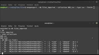 mongodb - exporting data from collections into csv and  json files