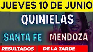 Resultados Quinielas Vespertinas de Santa Fe y Mendoza, Jueves 10 de Junio