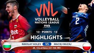 Nikolay Kolev vs Maciej Muzaj | Bulgaria vs Poland | Highlights | Men's VNL 2022 ( HD )