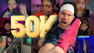 EPIC ASMR fast 50K COLLAB with FRIENDS 