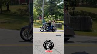 Old Man And Woman Fringes With Harley Davidson Street Glide At Laconia Bike Week 2025