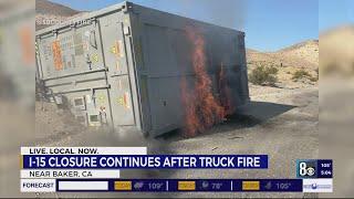 Truck fire, HAZMAT response closes I-15 between Las Vegas, Los Angeles