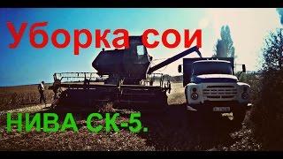 Уборка сои Комбайном НИВА СК-5.