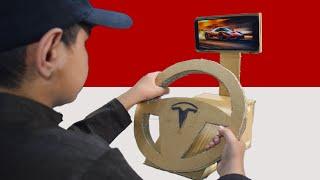 How to make gaming steering wheel with cardboard - Amazing Science project