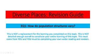 Edexcel A Level Geography - Diverse Places EQ1 Revision