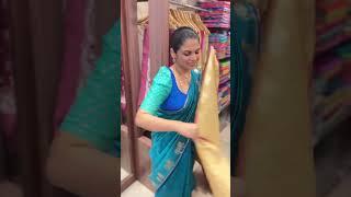 Raw Silk Saree With Kamadhenu Motifs | TDS2096 | templedesigner.com