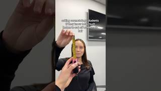 Do they know how much to cut?! #haircut #beautyschool #cosmetology #hairstylist #salon #haircutting