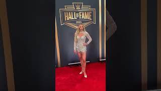 Charlotte Flair has arrived on the #WWEHOF Red Carpet! 