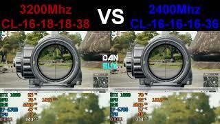 3200Mhz VS 2400Mhz Ram Speed Test on PUBG