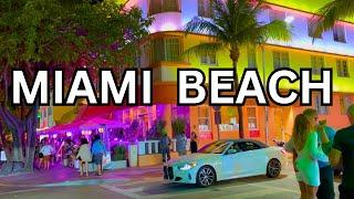 4K | SOUTH BEACH NIGHTLIFE Miami Beach Tour | 2024