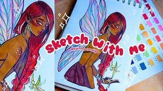 #38 Sketch With Me *desenhe comigo* | Marcadores TouchSketch | Fada ‍️