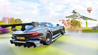 Aston Martin Vulcan VS Airplane - Forza Horizon 4 | Bombi Games