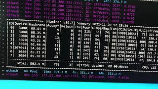 Gigabyte , CLF Advanced , Msi Gaming Trio 3080,3070,3070 Ti hashrate, using NiceHas NB miner 39.7