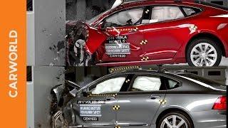 Volvo S90 vs Tesla Model S - CRASH test 2017