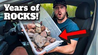 I Cleaned the Rocks/Agates Out of my CAR... and CUT them Open!