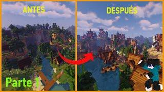 TRANSFORMÉ UNA SIMPLE ALDEA en una ÉPICA ALDEA MEDIEVAL en Minecraft + DESCARGA!! - Parte 1