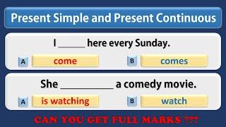 Present Simple or Present Continuous? Grammar test