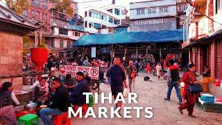 Tihar Festival Morning Markets in Kathmandu - Ason | Festivals of Nepal | Tour of Nepal | 4K ASMR