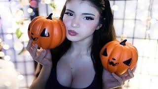 ASMR Relaxing You With My Halloween Pumpkins + Rambles   (tapping, scratching, whispers, etc.)