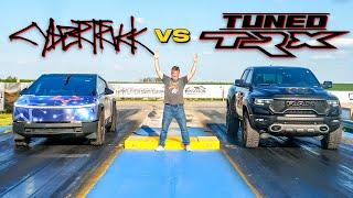 Will a Tuned Ram TRX Beat a Tesla Cybertruck in a Drag Race?