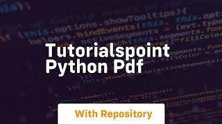 tutorialspoint python pdf