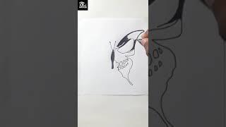 How to draw a skull head butterfly||skull butterfly stencil tattoo||butterfly tattoo(step by step)