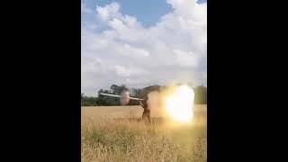 A Ukrainian fighter is testing a captured Russian Shmel M jet flamethrower