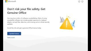 How to Remove 'Get Genuine Office' Notification | Fix Your License Isn’t Genuine Error in Ms Office