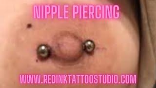 Redink tattoo studio nipple piercing !