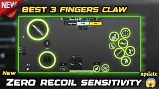 BEST 3 Finger Claw ZERO RECOIL Sensitivity  BEST 3 Finger control code Sensitivity