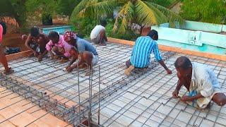 Roof Construction-Amazing with 24.5×27.5 Size house roof Iron rod installation and fastest way