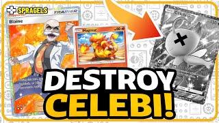 NEW Blaine Deck DESTROYS Celebi Decks In ONE HIT | Pokemon TCG Pocket