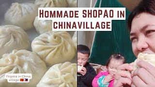 Homemade shopao in China village. Amazing and peaceful lifestyle of Filipina in China village.