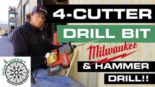 Milwaukee 4-Cutter Bit Breezes Through Rebar! Demo with the Milwaukee Rotary Hammer Drill