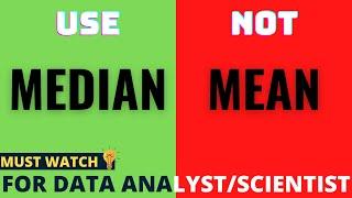 Why median is preferred over mean in data analytics science| Mean vs Median| Outliers in Statistics