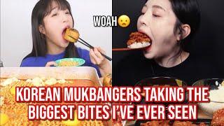 korean mukbangers taking the BIGGEST bites i've ever seen