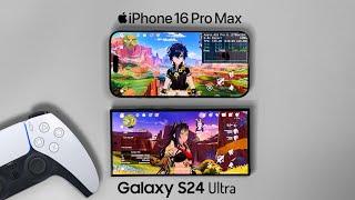 Galaxy S24 Ultra vs iPhone 16 Pro Max Genshin Impact FPS Gaming Test. Snapdragon 8 Gen 3 vs A18 Pro!