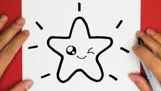 HOW TO DRAW A CUTE STAR FOR CHRISTMAS, DRAW CUTE THINGS