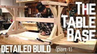 How To Build A Farmhouse Trestle Table Base ( Detailed Version ) Woodworking | Make